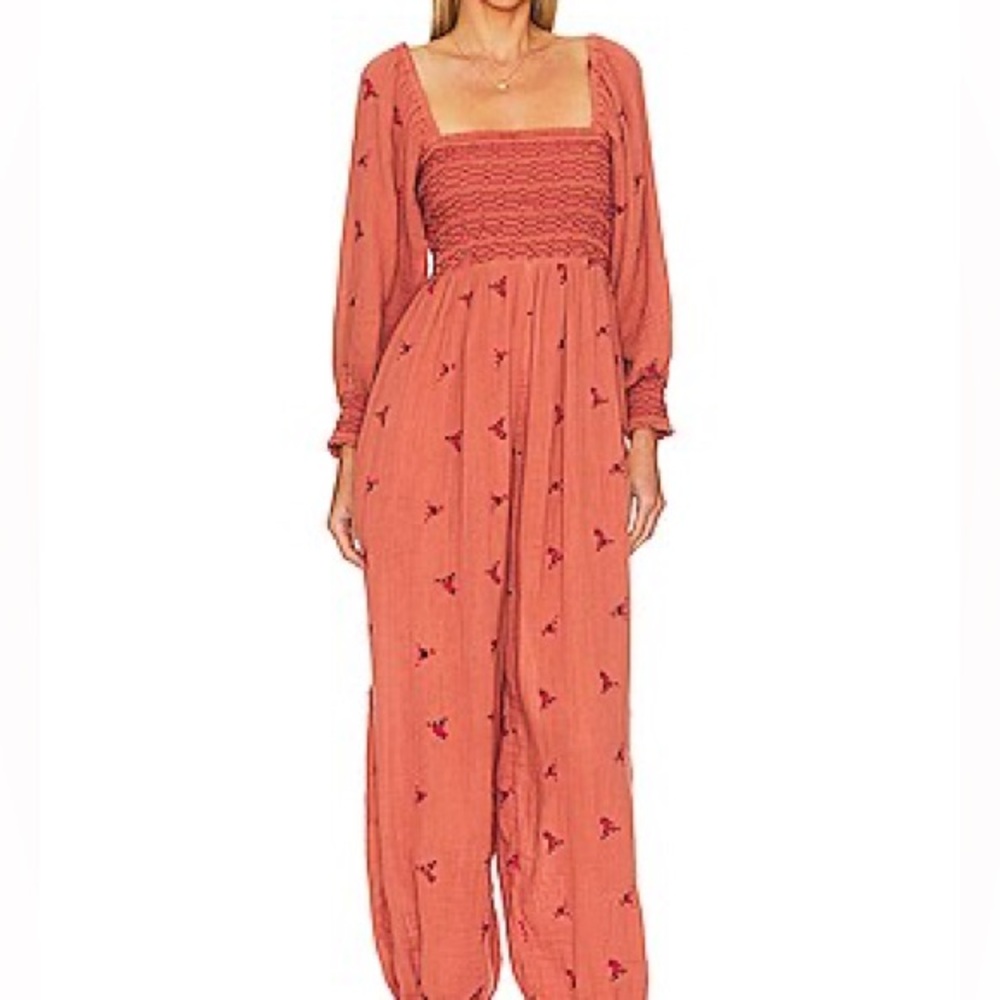 Free People Dahlia Embroidered Jumpsuit